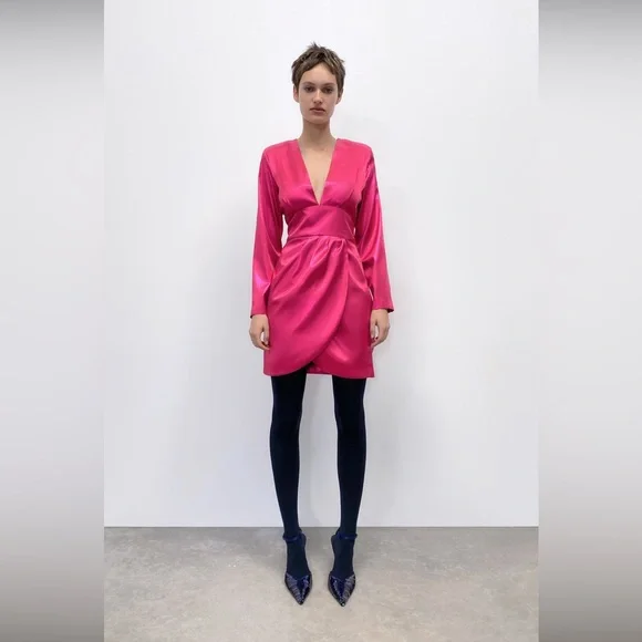 fuchsia satin dress zara 42 Things You Have to See From Zara, Nordstrom, and Net-a-Porter Right Now